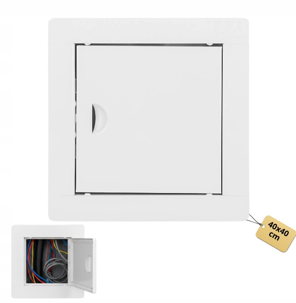 Revizní Dvířka Bílá 40x40 cm Kovová Rámeček Čistící Zámek