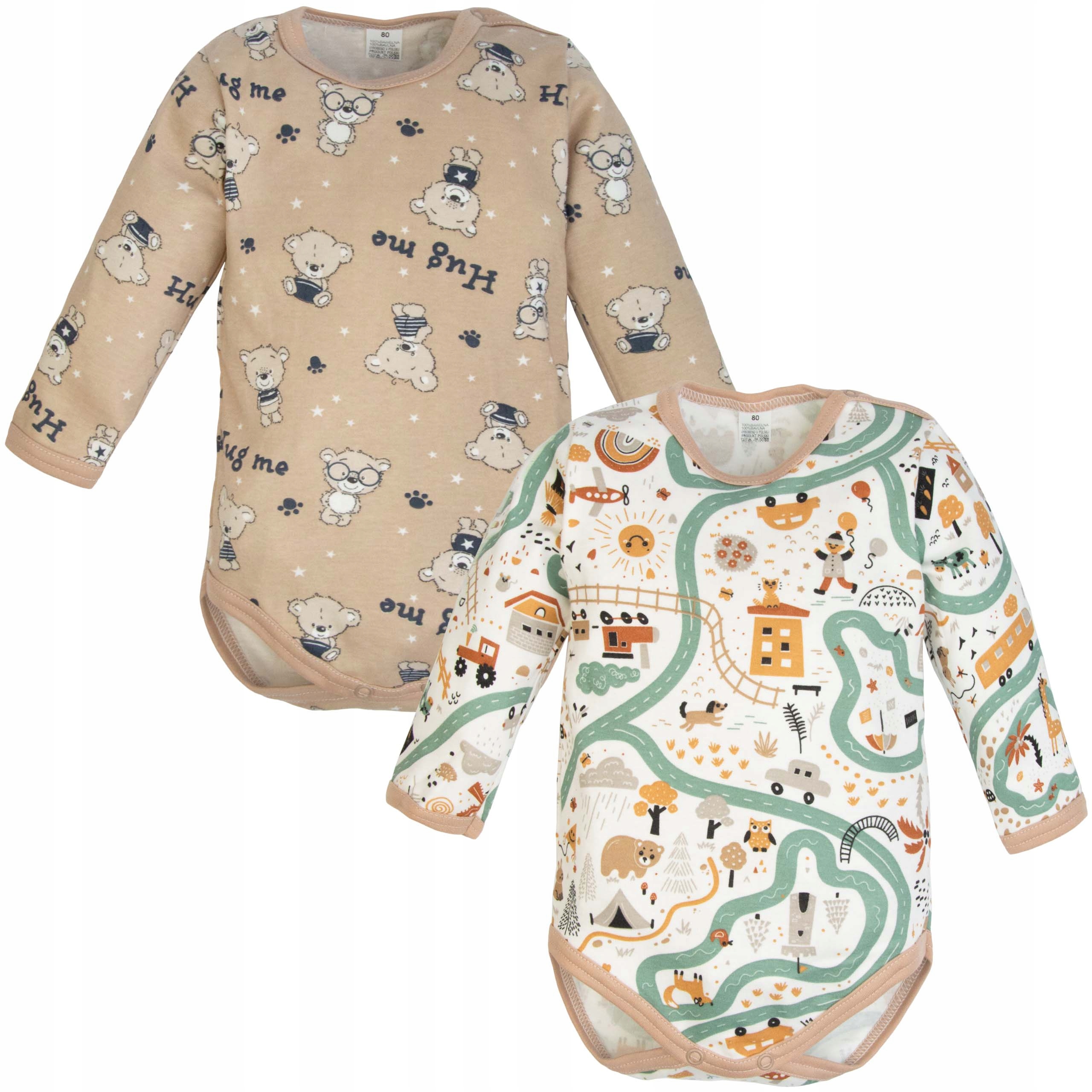 2-pak BODY DŁUGI RĘKAW dla dziecka bawełna 104