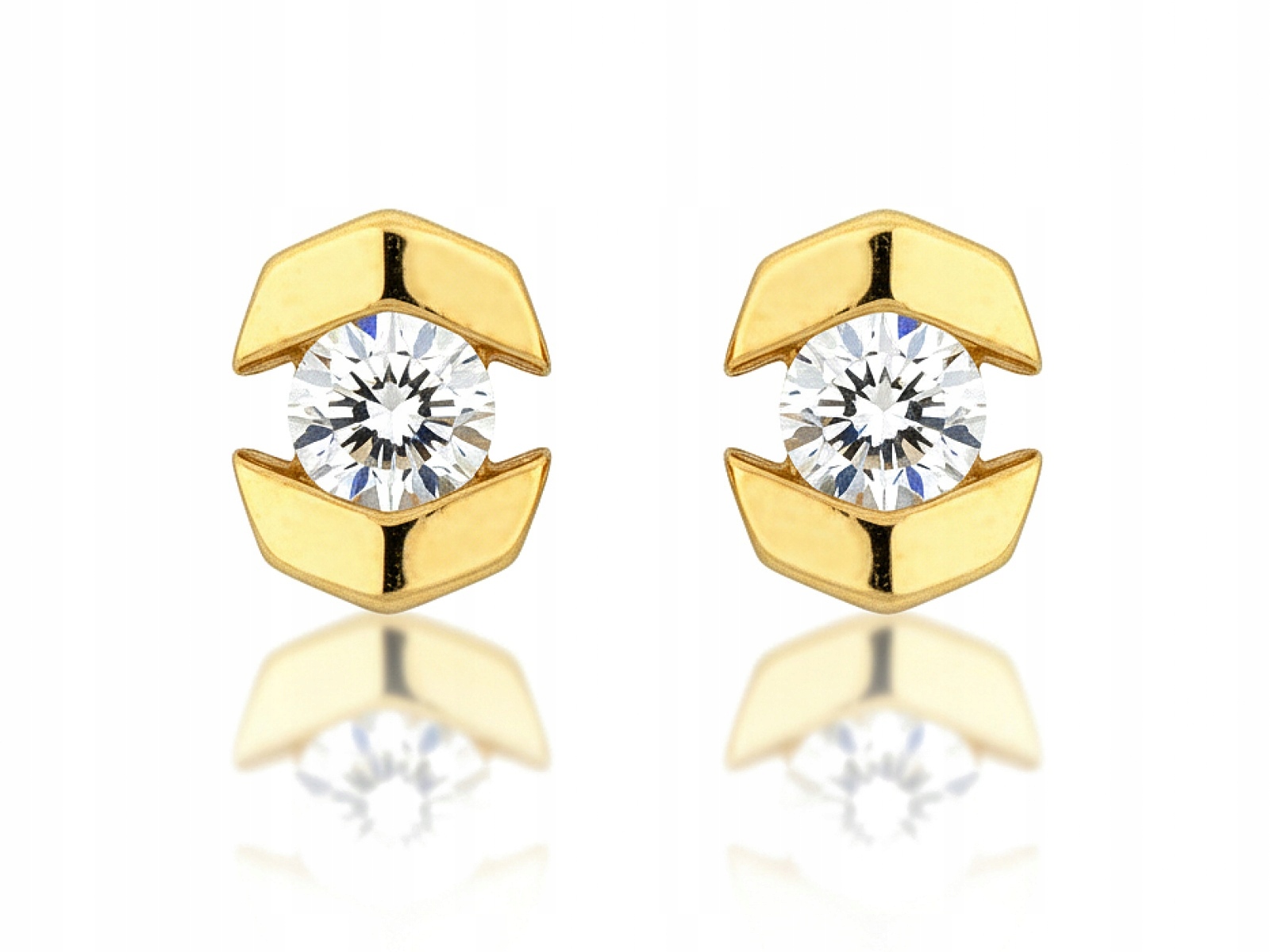 Náušnice Pro Ženu 585 s bílým zirkonem na tyčince pro ni