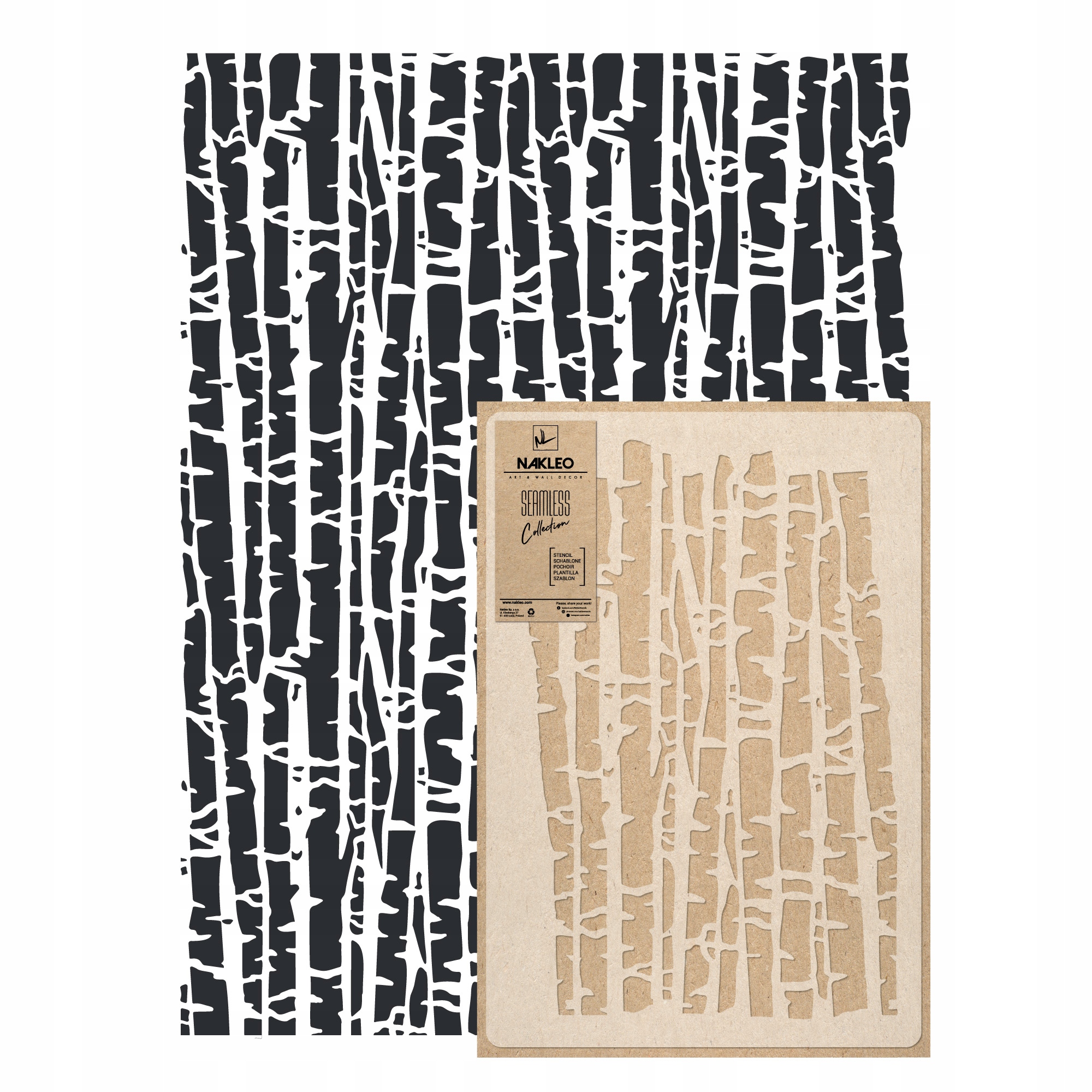 Opakovatelná malířská šablona Opakovaně Použitelný 59x95 cm Tapeta Stromy Břízy Les