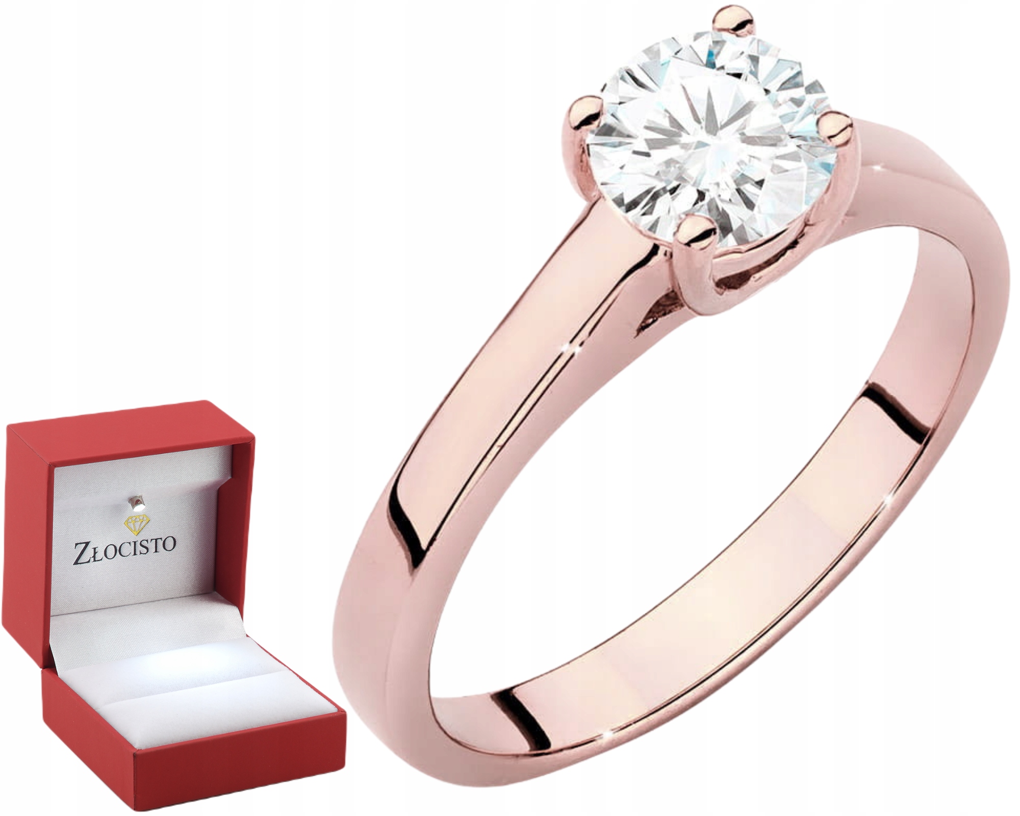 Prstýnek 14K Růžové Zlato, Laboratorní Diamant, Luxusní