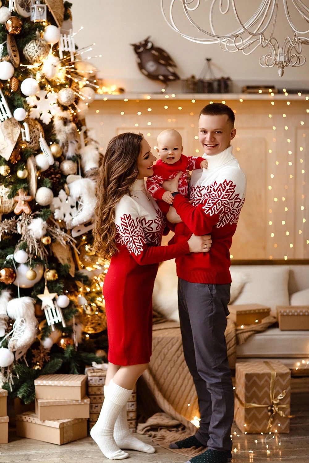 SUKIENKA ŚWIĄTECZNA MINI SWETERKOWA KOLORYXXL Marka bez marki