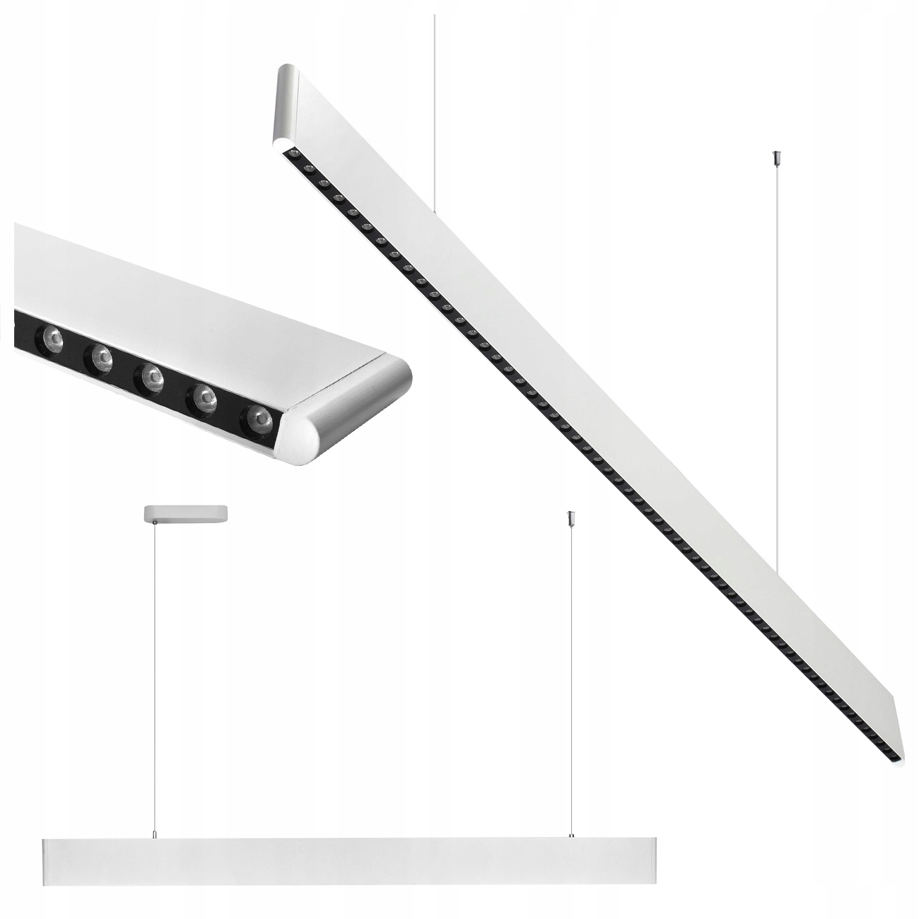 Závesná Lampa Lineárna Slim Biela 120 CM Led Osram 30W Neutrálna Farba 4000K