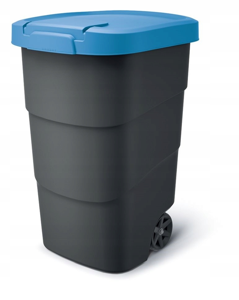 Levně Popelnice Prosperplast Wheeler 90 l antracit s modrým víkem