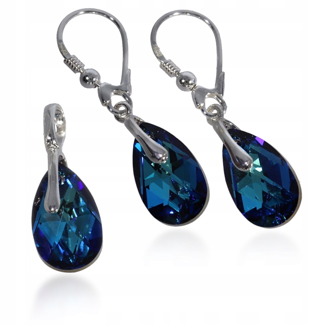 

Swarovski kolczyki i wisiorek Bermuda Blue komplet