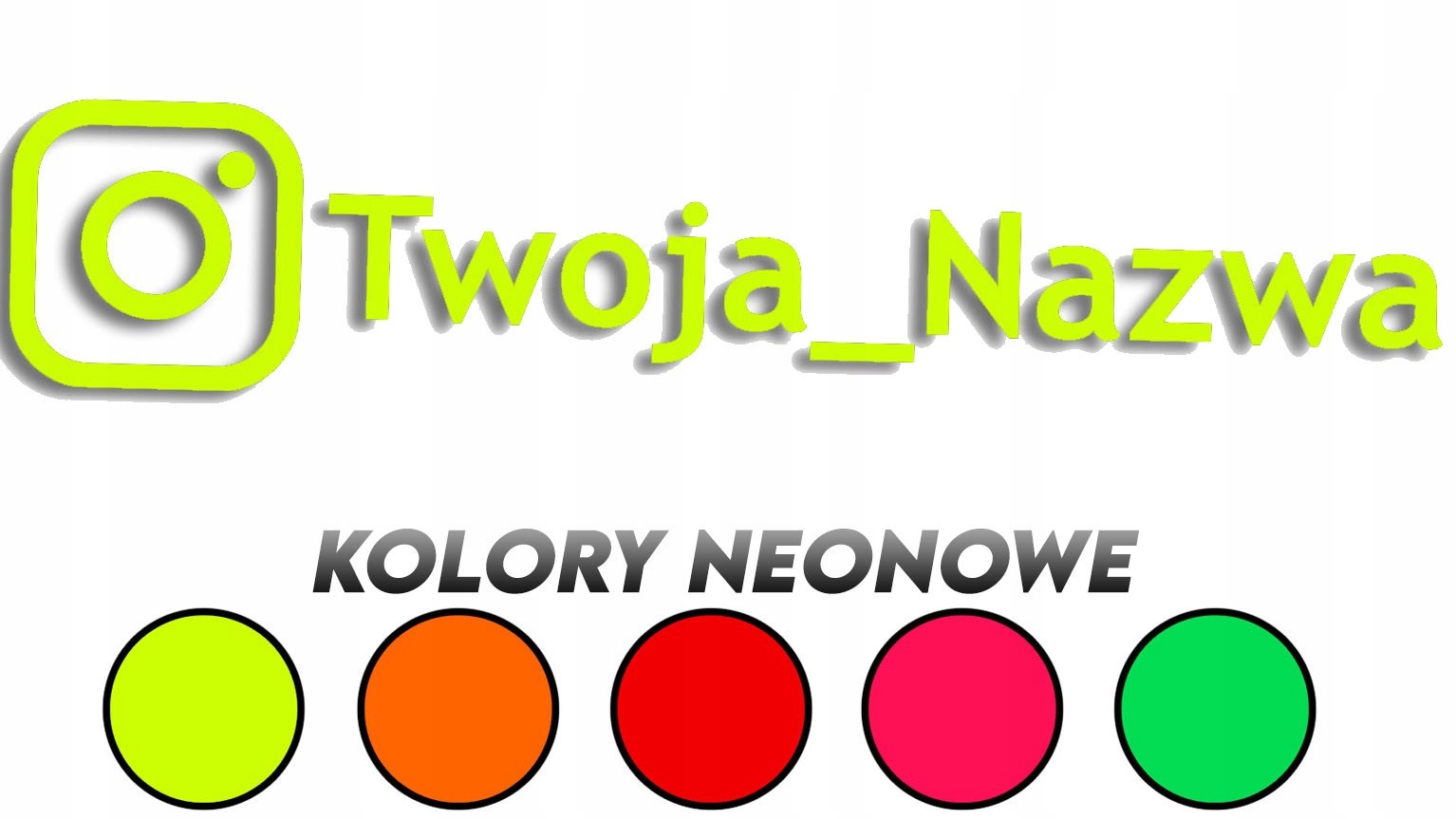 

Wycinana naklejka Instagram neonowe