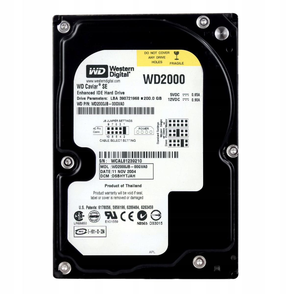 Wd Caviar Se 200GB 7.2K Ata 3.5'' WD2000JB-00GVA0