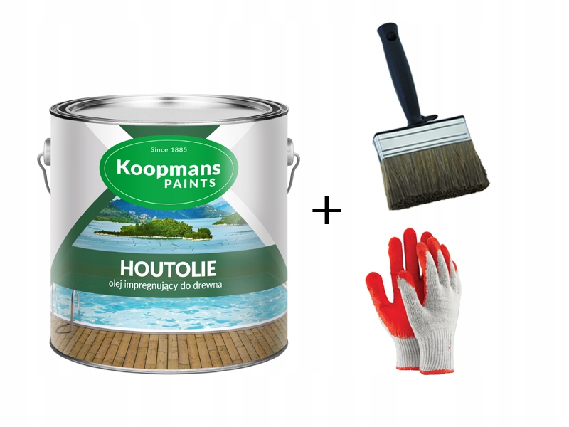 Olej Koopmans Houtolie 111 Teak Naturalny 5L Pędzel Rękawiczki