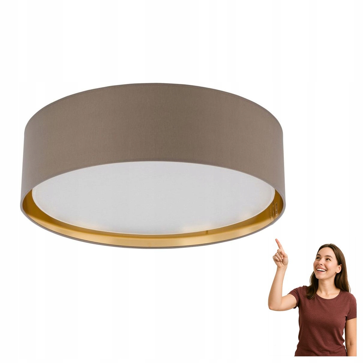 Stropná lampa Bilbao Beige/gold 600 4399 Tk Lighting