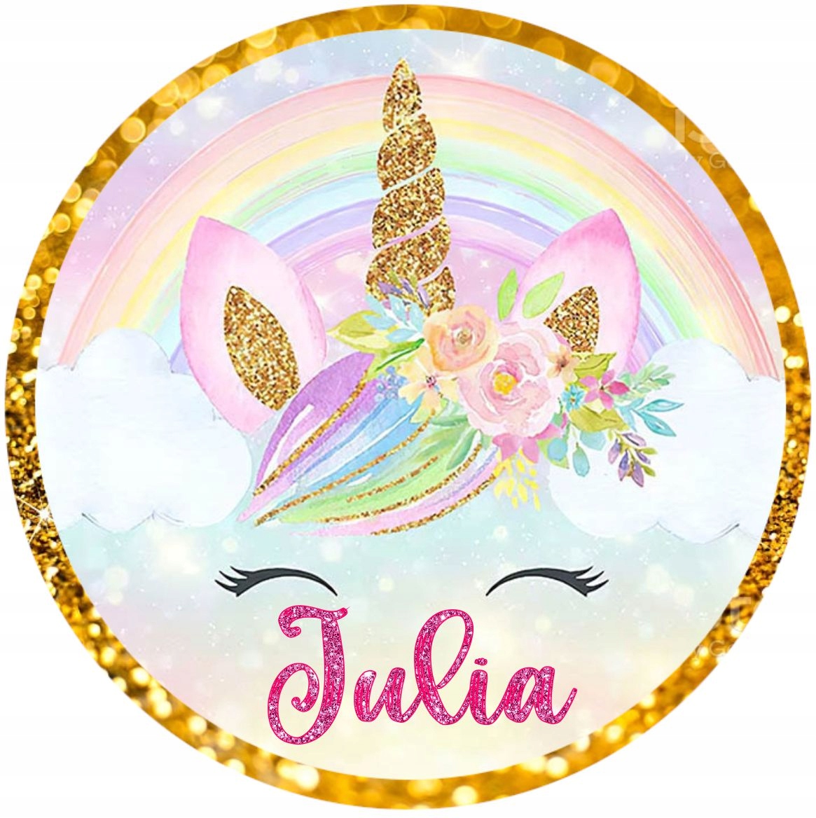 OPŁATEK NA TORT JEDNOROŻEC UNICORN PERSONALIZACJA 11279116031 - Allegro.pl
