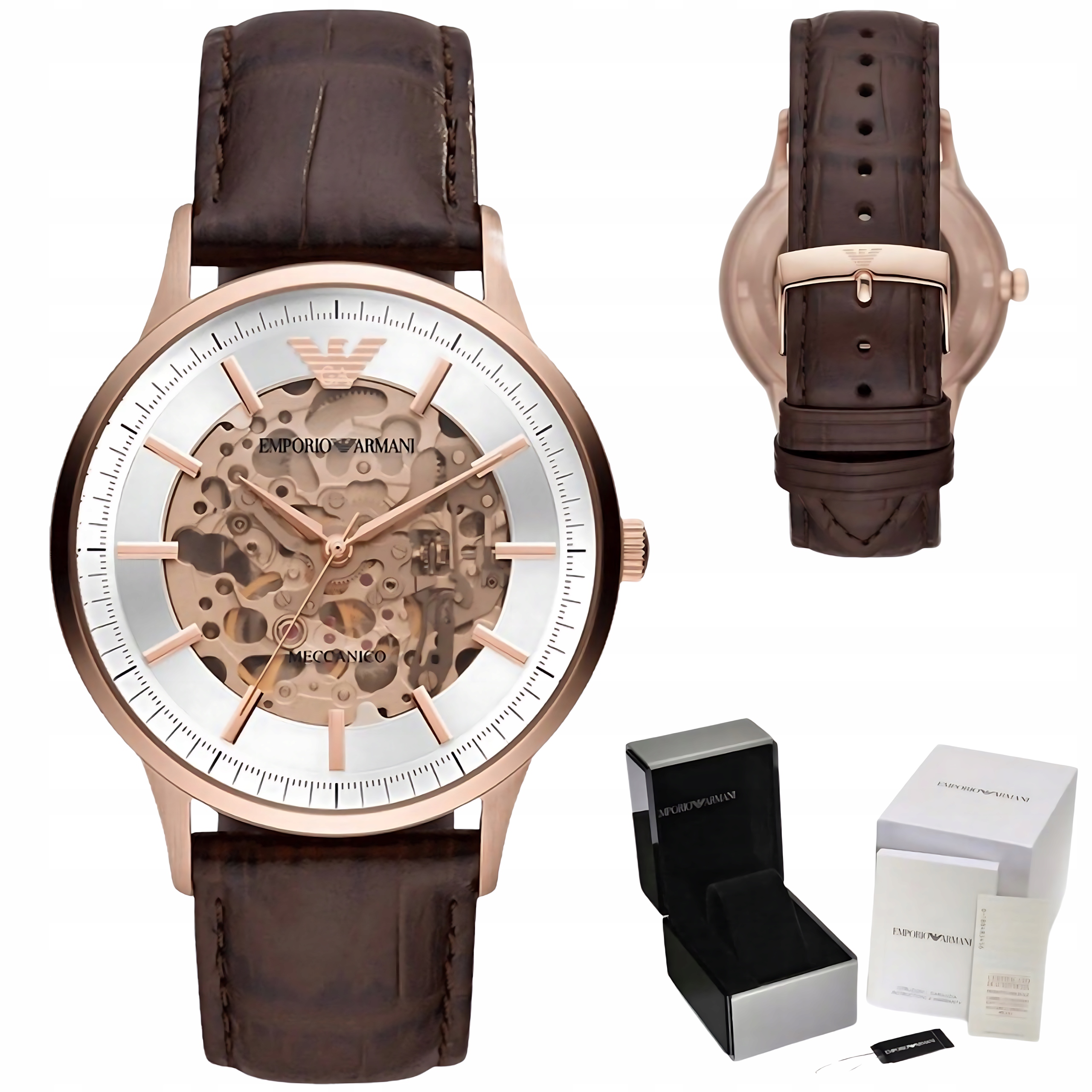 Pánské Hodinky Emporio Armani AR60039 Skeleton Automat Rose Gold WR50 Box