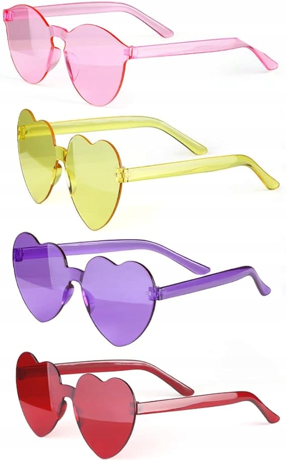 PRZECIWSŁONECZNE OKULARY W KSZTAŁCIE SERCA 4 SZTUKI