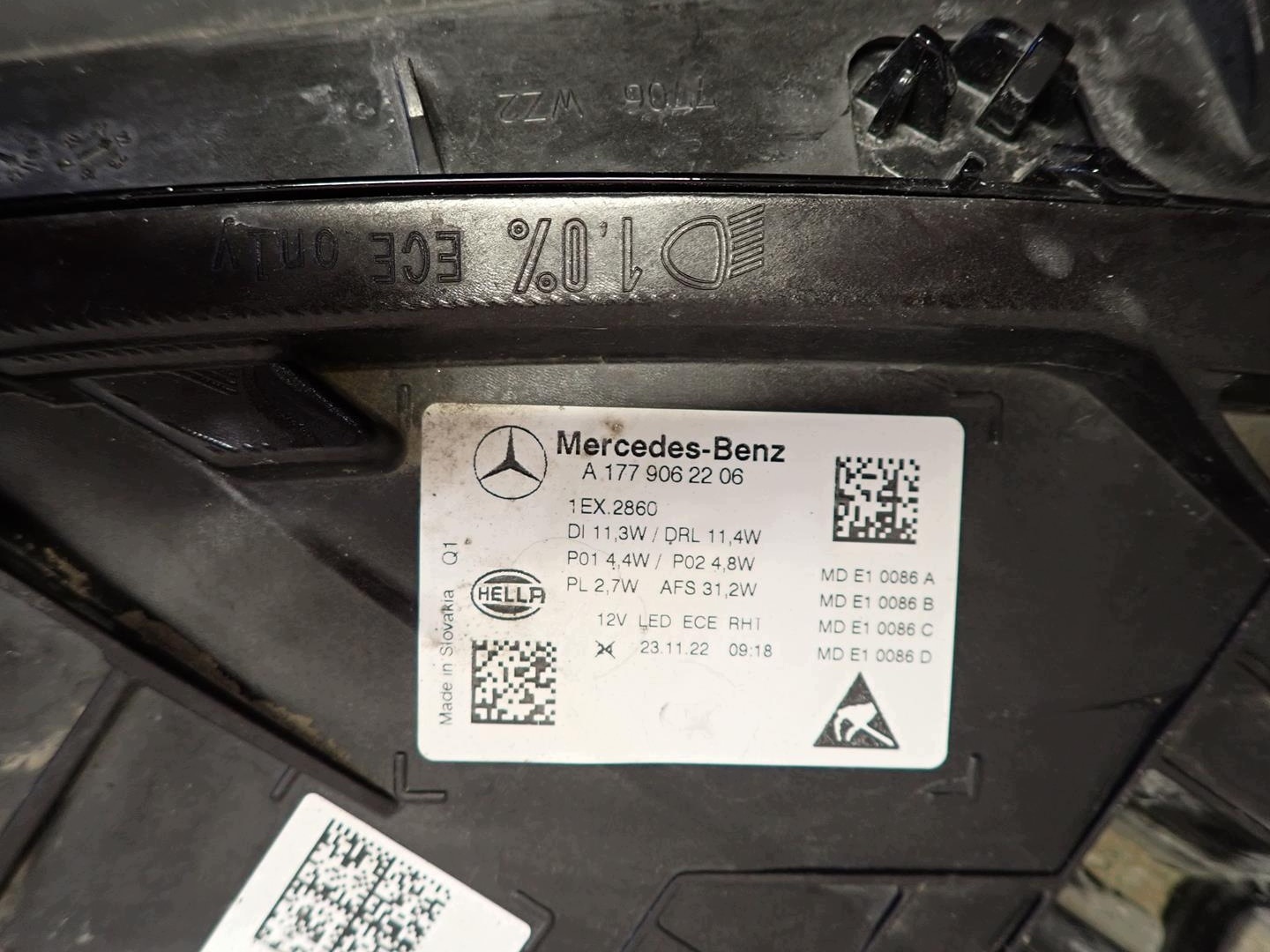 light front right MERCEDES A-class W177 LIFT 2022- FULL LED A1779062206