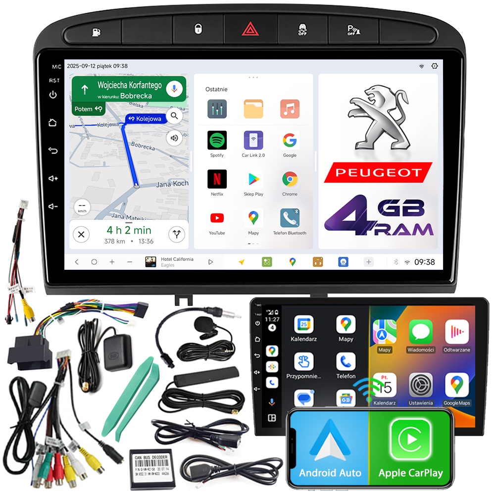 Autorádio Ncs D9 Peugeot 408 2010-2014 Android Navigácia 4GB Lte