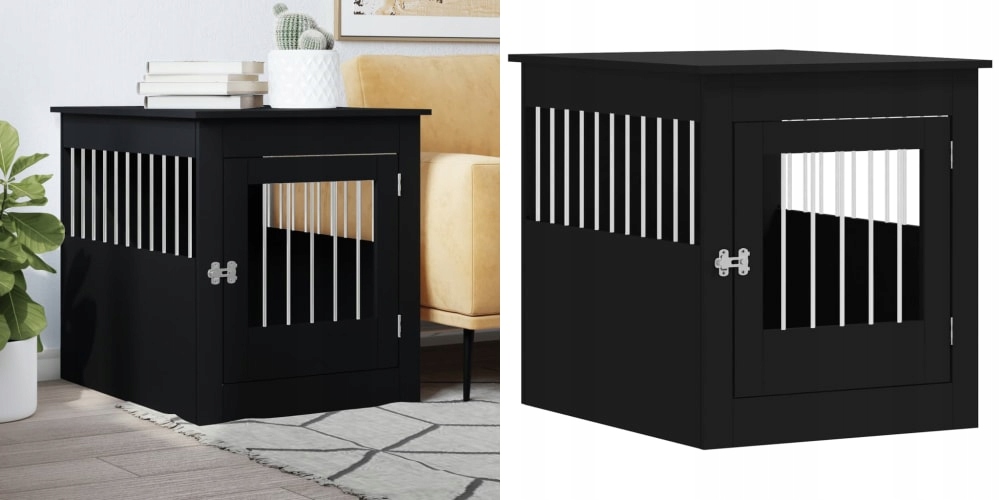 Levně Černá, Kotec pro psa, 64, materiál na bázi dřeva, 5x80x71 cm