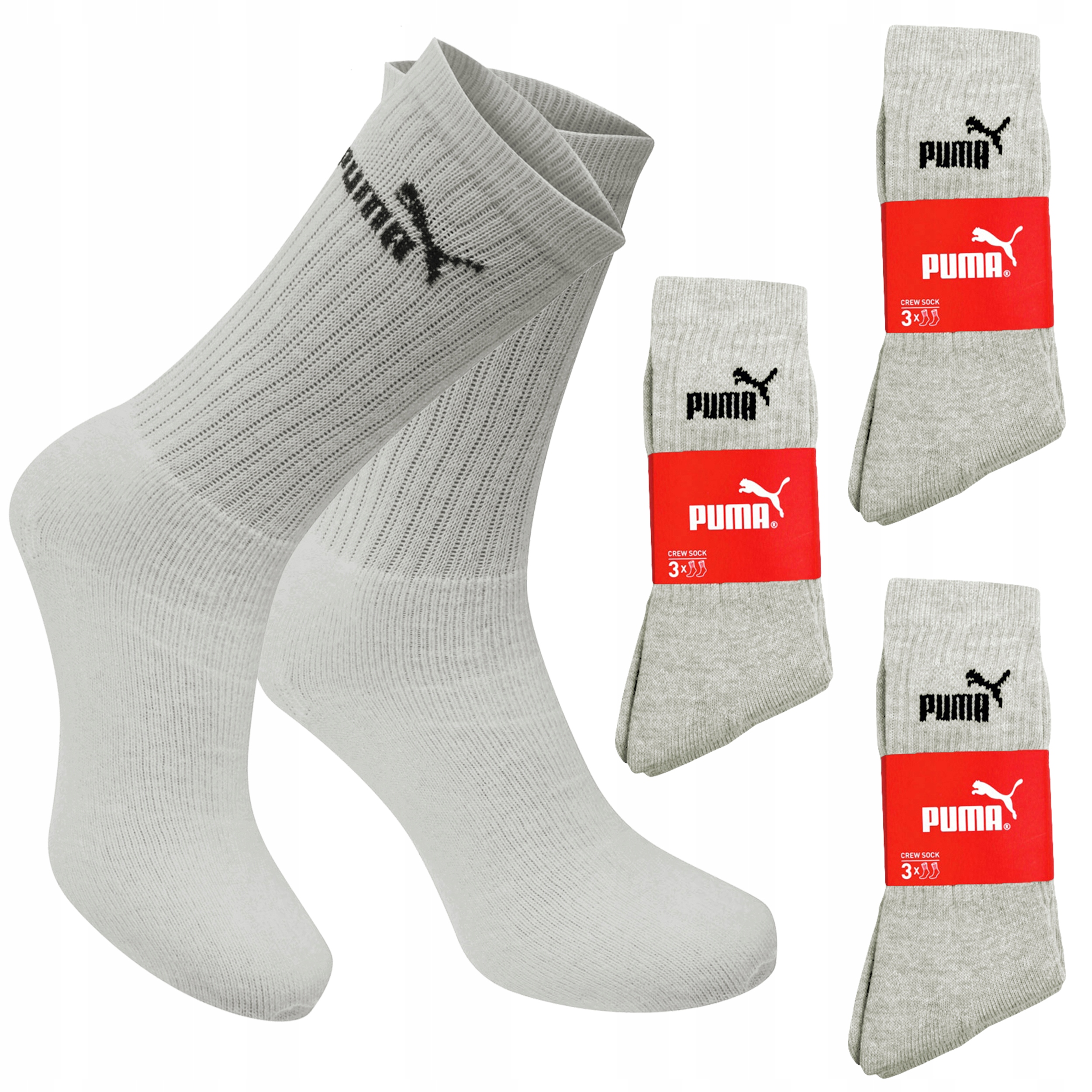

Puma skarpety zakostki, szare, 3x3 Pary, 43-46