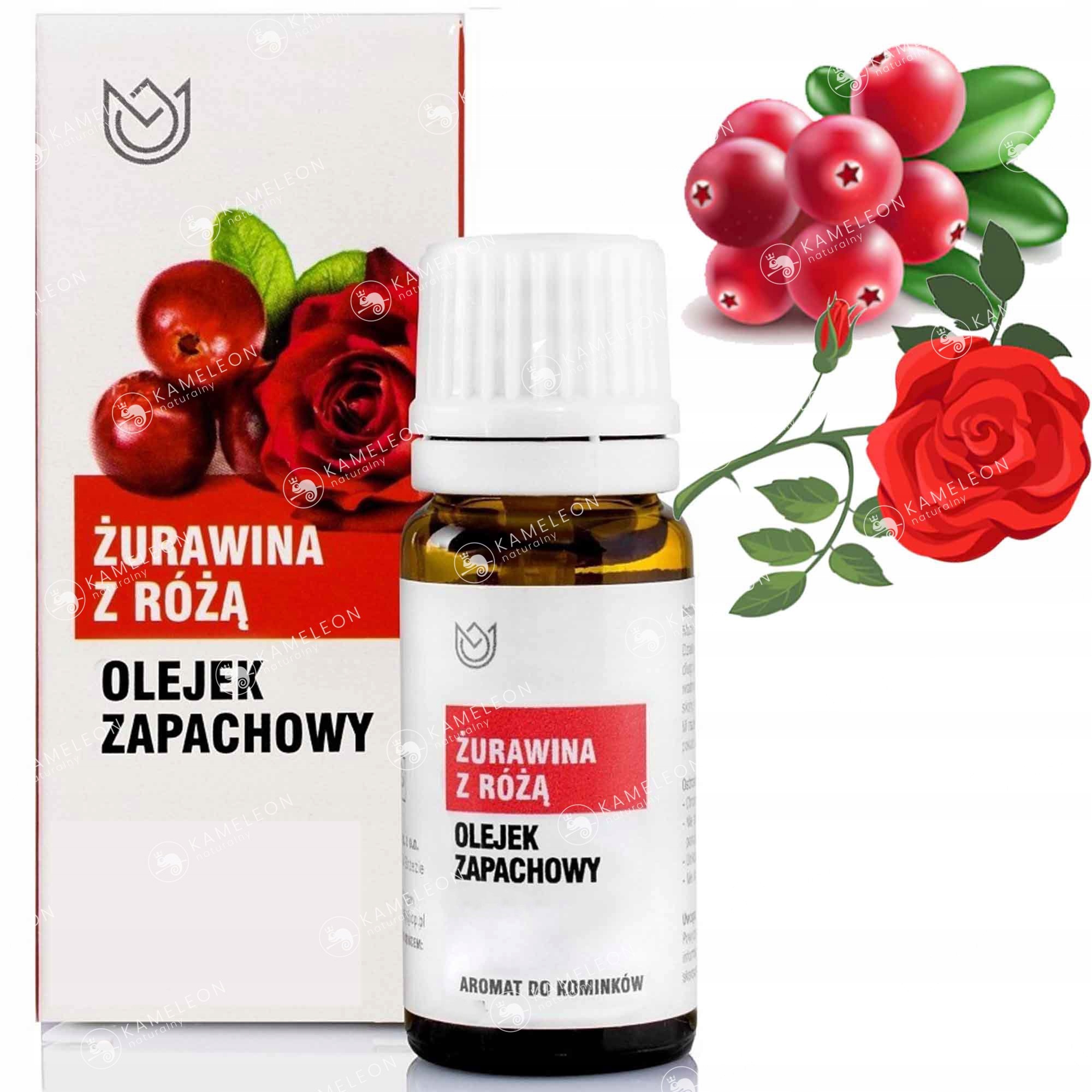 

Olejek Zapachowy kominki Żurawina Z Różą Róża 12ml