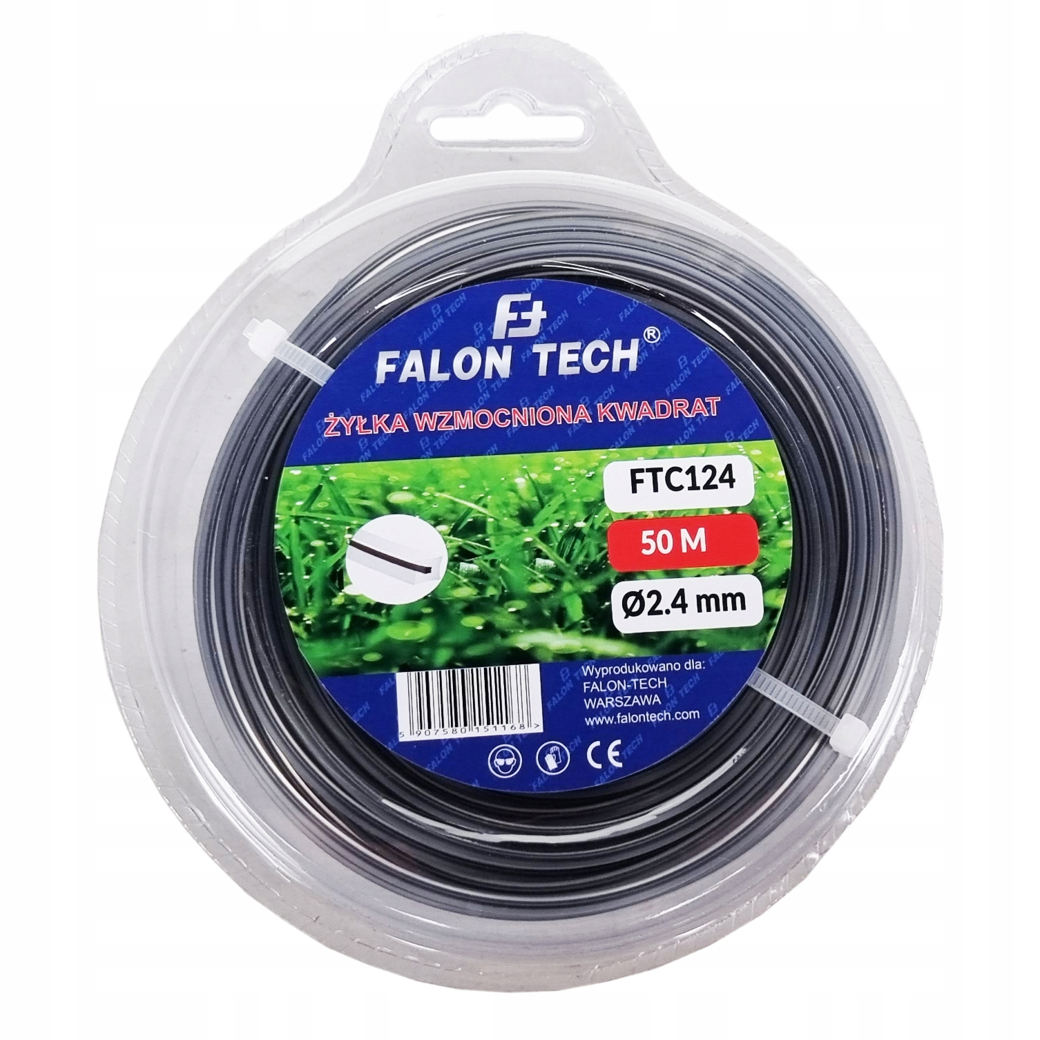 ŻYŁKA TNĄCA DO KOSY WZMACNIANA z DRUTEM 2,4x50m Typ żyłka