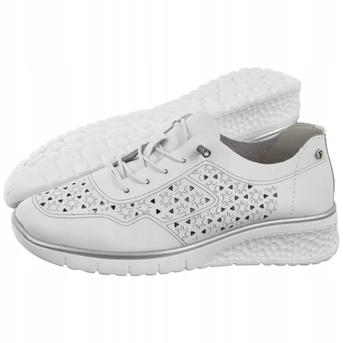 Dámské kožené polobotky Filippo Bílé ažurové DP6714/25 White