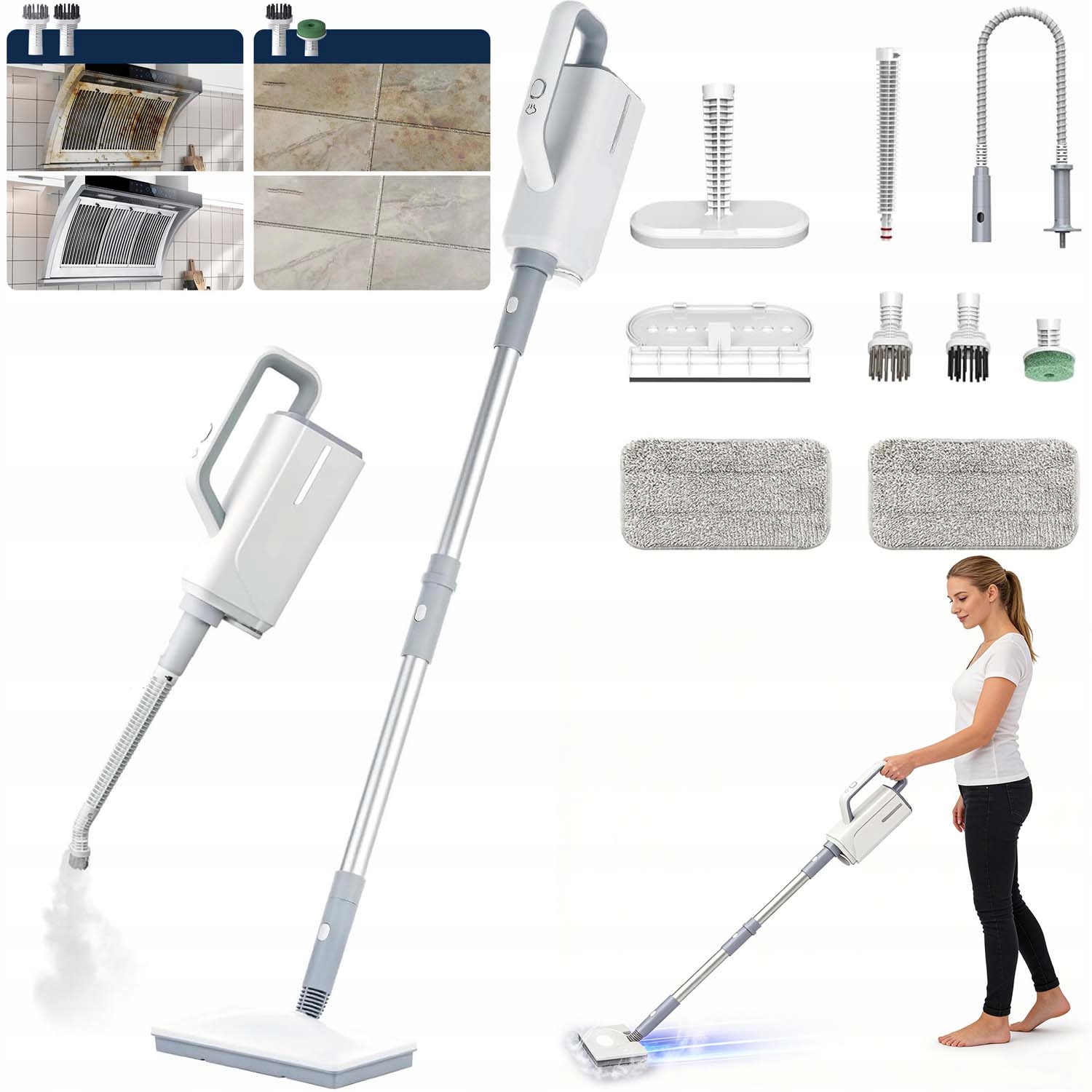 Parní Čistič Parní Mop Čistič Koberec Spár Čalounění Velký 1500W 2 Režimy