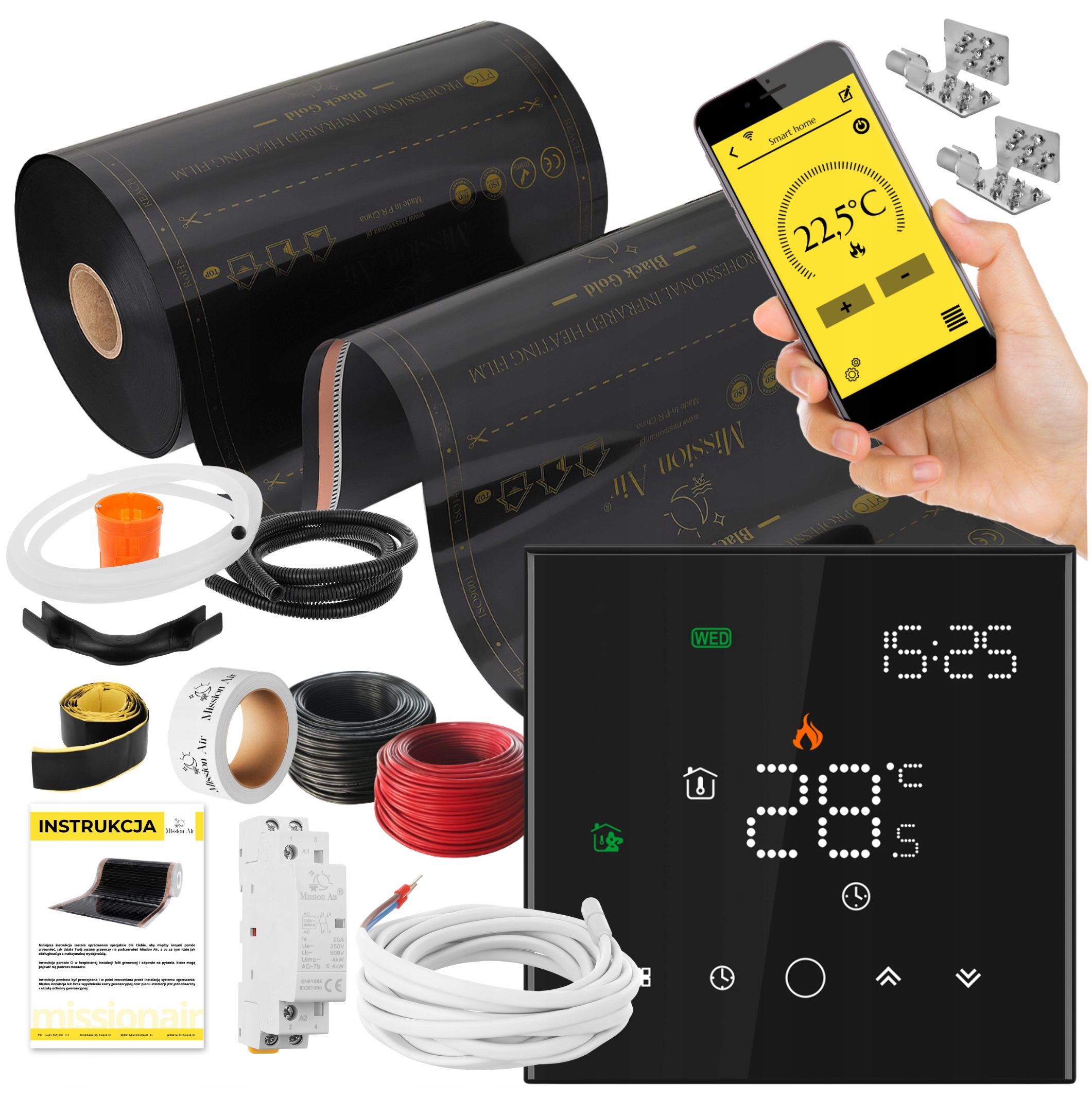 Set Fólia vyhrievacia podložka Infračervená 22 m² 160 W