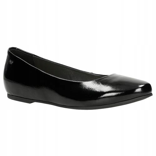 Dámské baleríny Wojas lakované, černé, velikost vel.