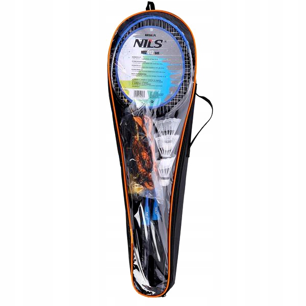 ZESTAW DO BADMINTONA 2 RAKIETKI SIATKA LOTKA TORBA NA SIATKE NILS Elementy zestawu słupek