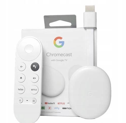 Google Chromecast 4.0 z Google TV HD WIFI BIAŁY Stan opakowania oryginalne
