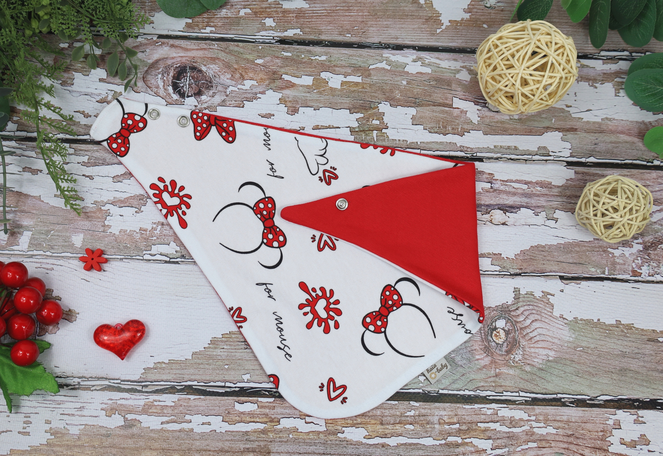 KOMPLET CZAPKA + APASZKA DWUSTRONNA 38-40 WIOSNA / JESIEŃ CZERWONA 3m+ Rozmiar 38-40 cm