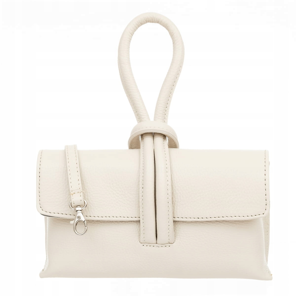 Torebka Damska Skórzana Vera Pelle Nodo Ecru