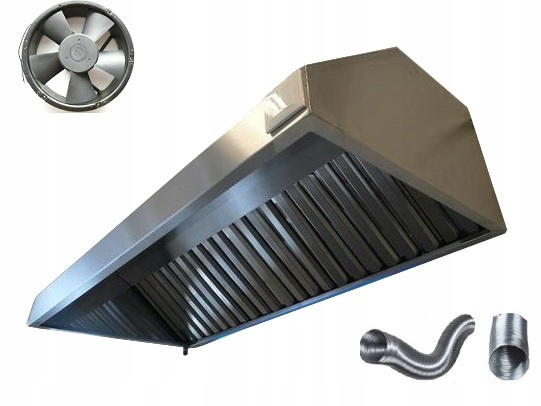 Okap Gastronomiczny 180x100x40 Filtry Wentylator