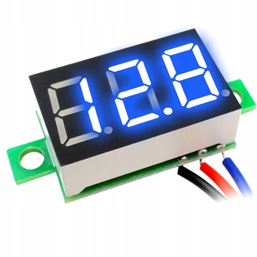 Woltomierz panelowy cyfrowy LED 3-30V BIAŁY