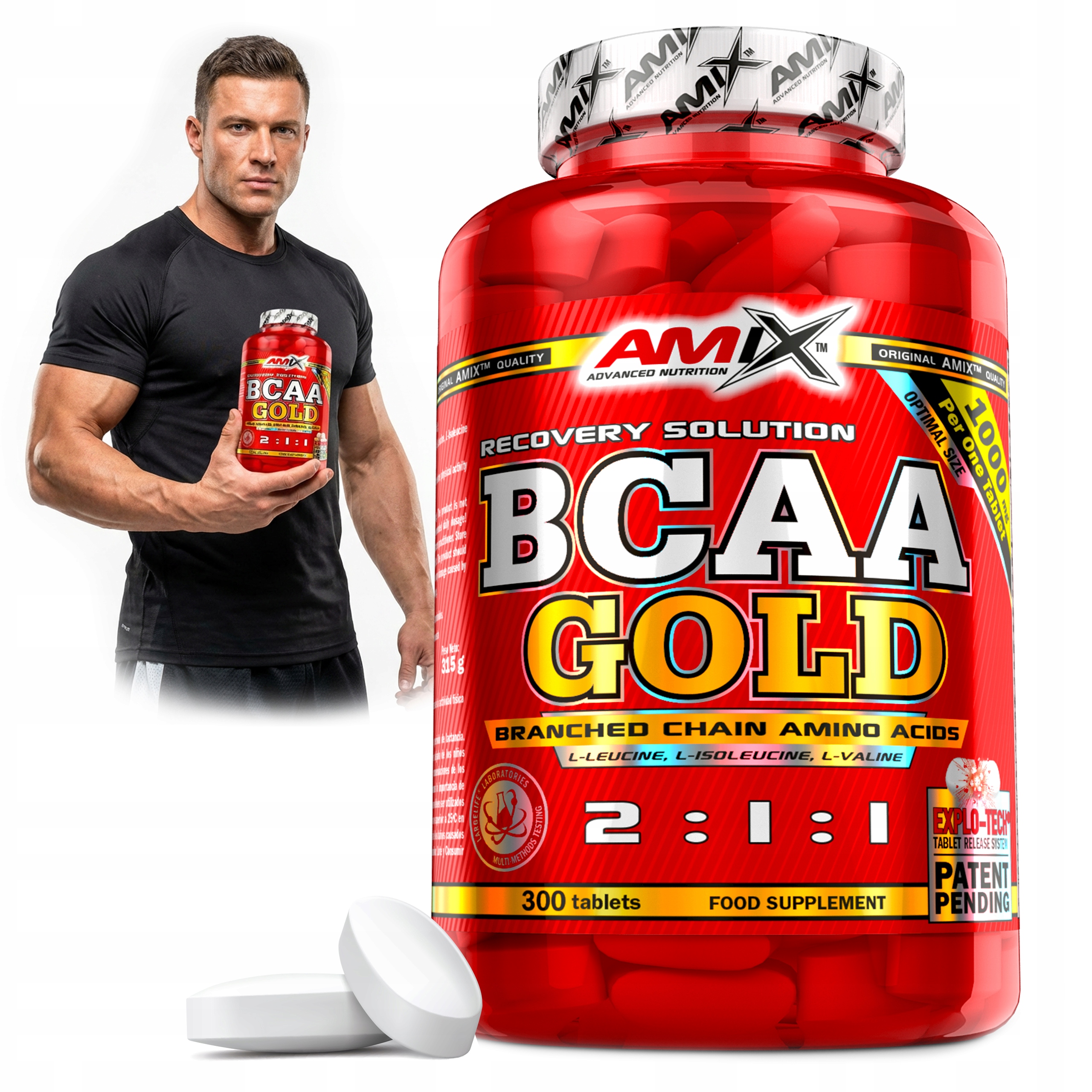 Bcaa aminokyseliny 1000 mg tablety 2:1:1 regenerace svalů 150 dávek