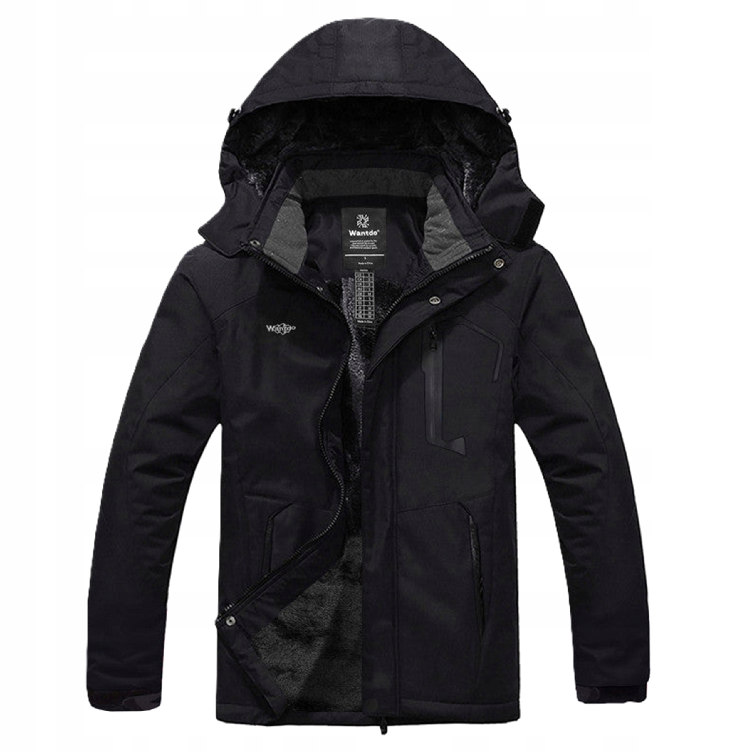 Kurtka męska narciarska Wantdo ocieplana czarna M