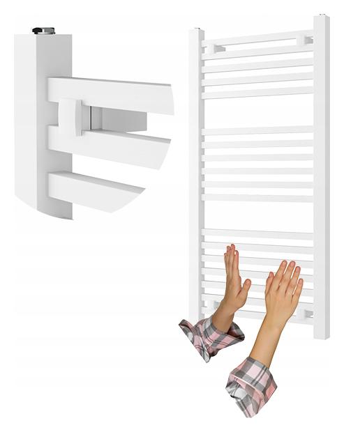 Biely Kúpeľňový Radiátor Rebríkový 100x45 cm Moderný Ohrievač Bergen