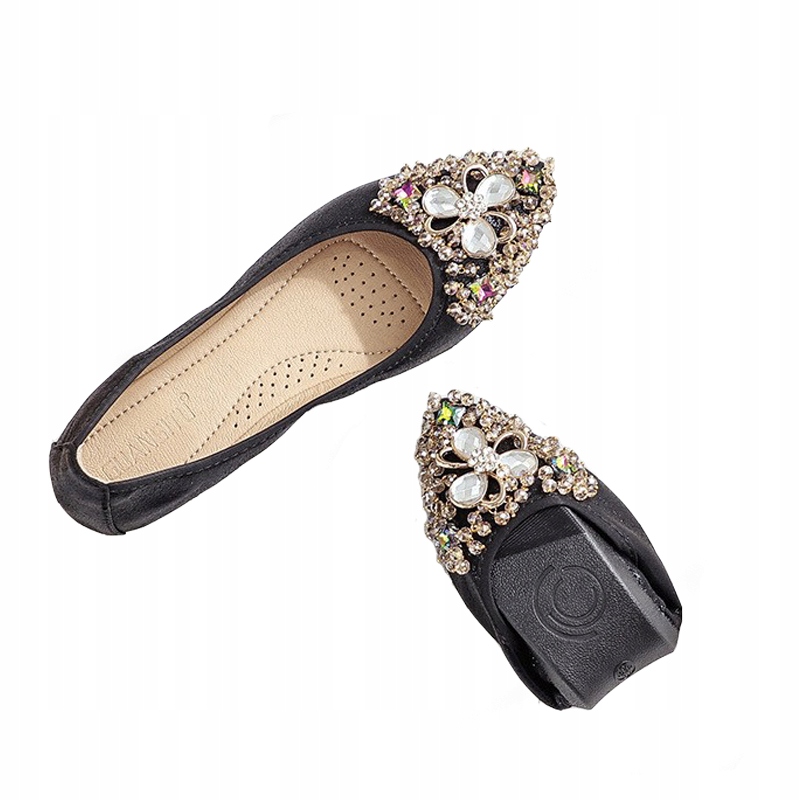 BALERINY NA NISKIM OZDOBNYM OBCASIE Marka inna