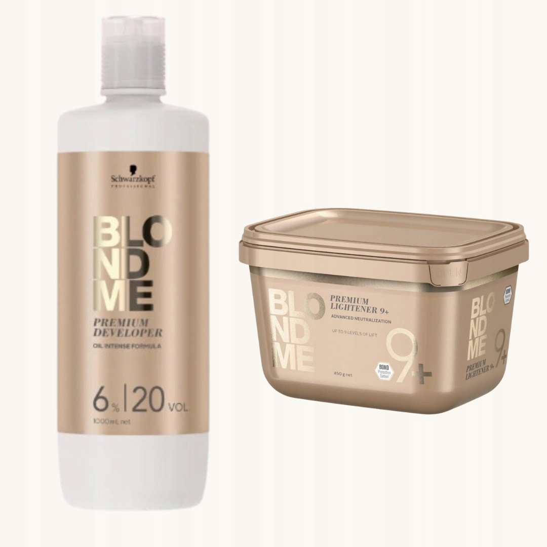 Schwarzkopf BlondMe Rozjasňovač na 9+ tónů 450 g Developer 6% 1000 ml