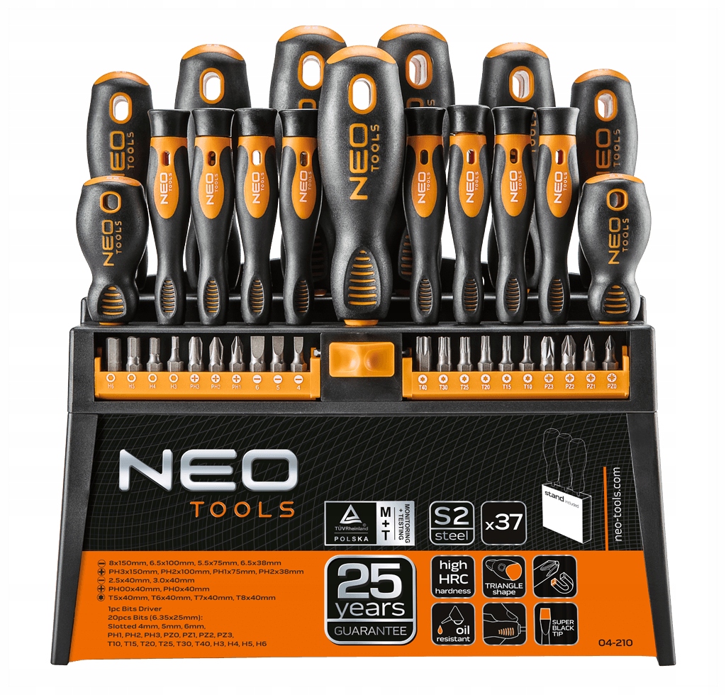 

Neo 04-210 Zestaw Wkrętaków Końcówki Bity 37cz.