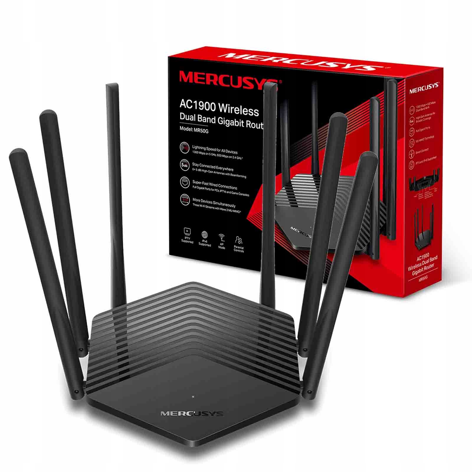Router bezprzewodowy Mercusys MR50G AC1900 2xLAN 1xWAN