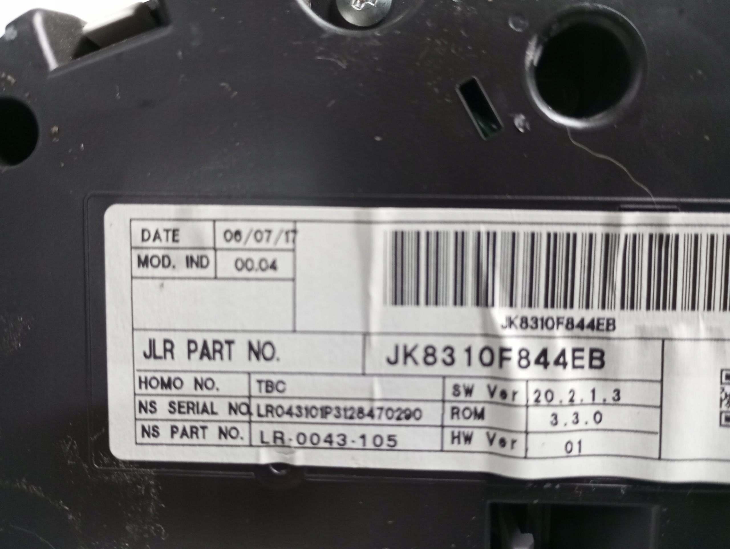dials clock JAGUAR F-PACE JK83-10F844-EB