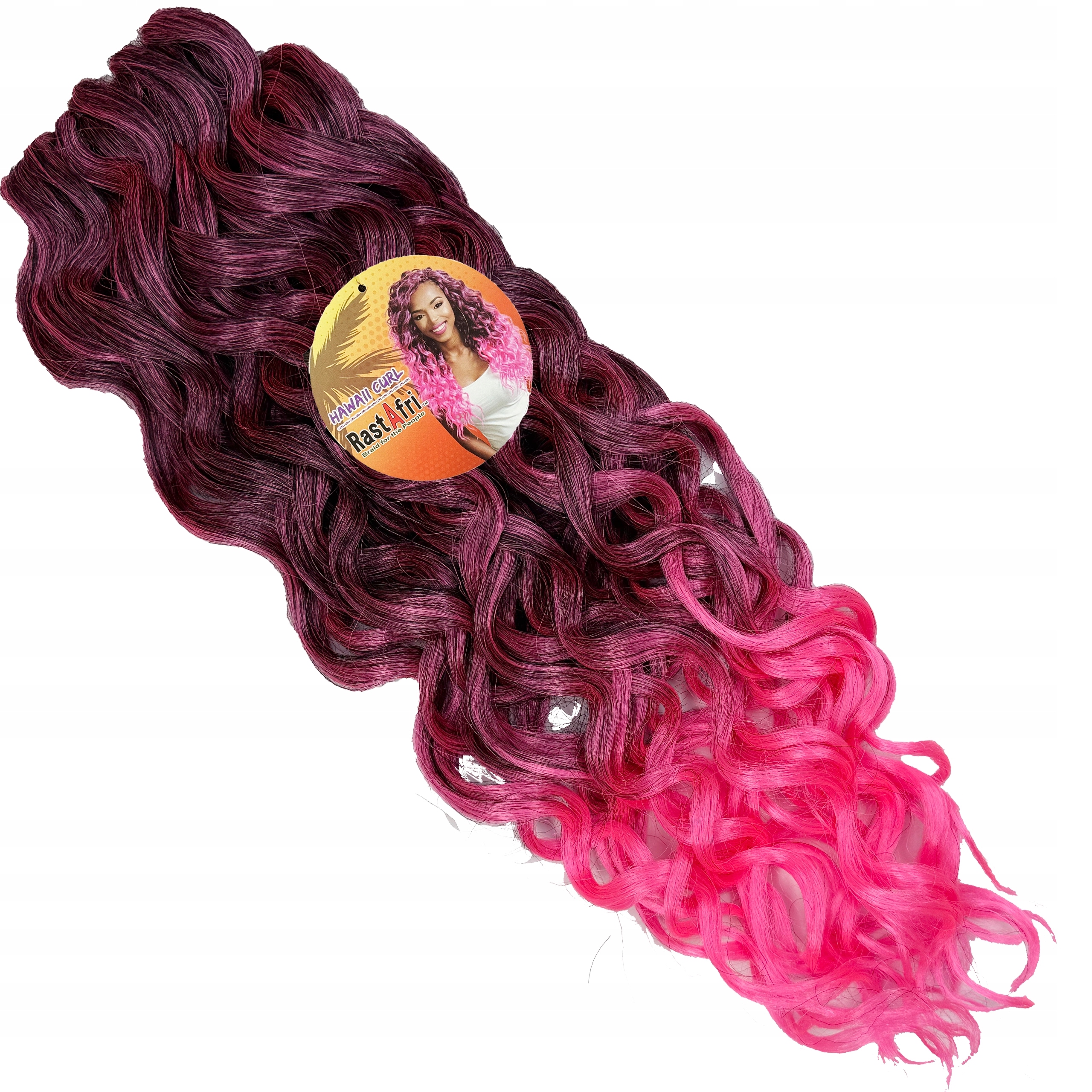 Rastafri Afroloki Syntetyczne Włosy Loki Do Wplotu Hawaii Curl T1B/ PINK