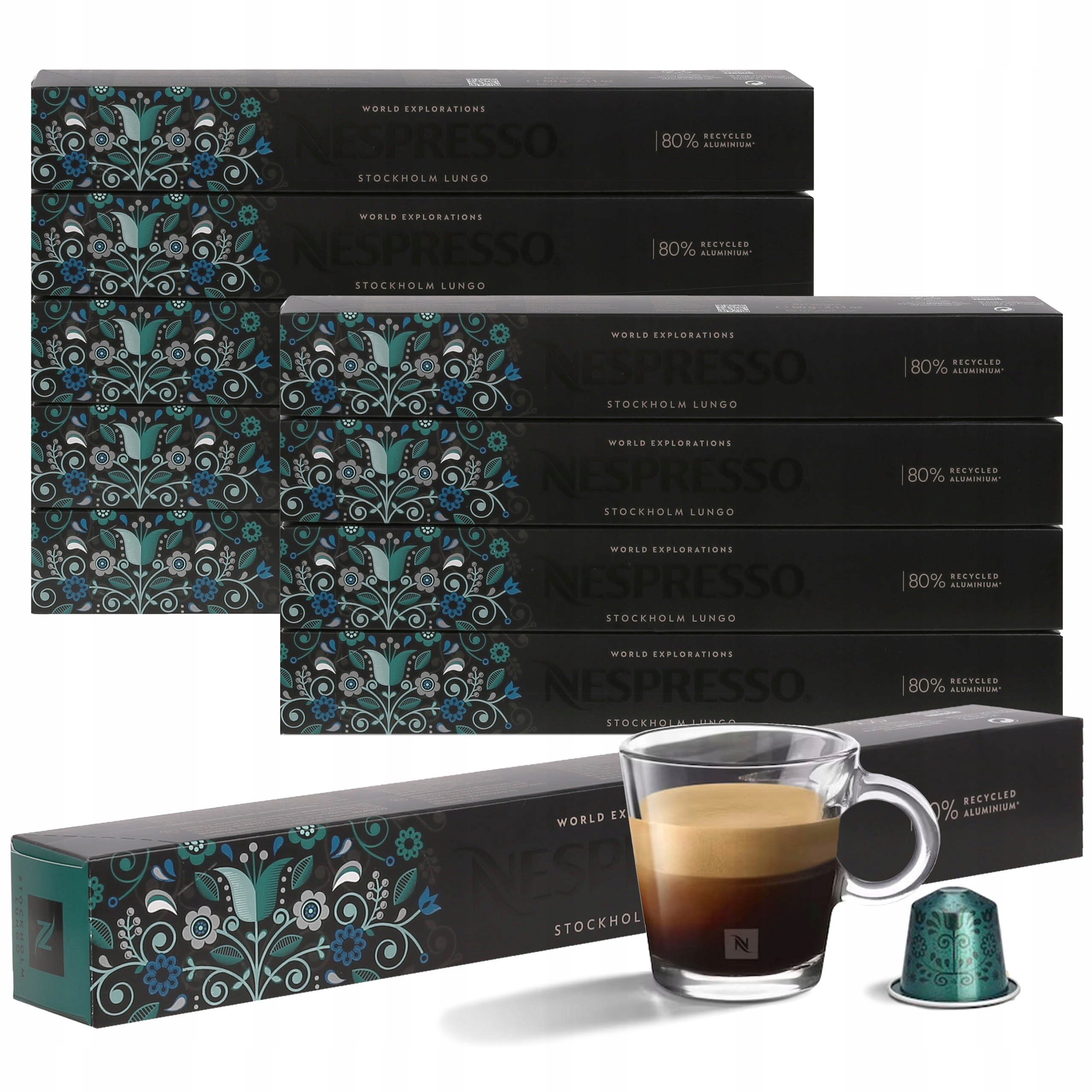 Levně Káva v kapslích s příchutí Stockholm Lungo Nespresso 100 kapslí