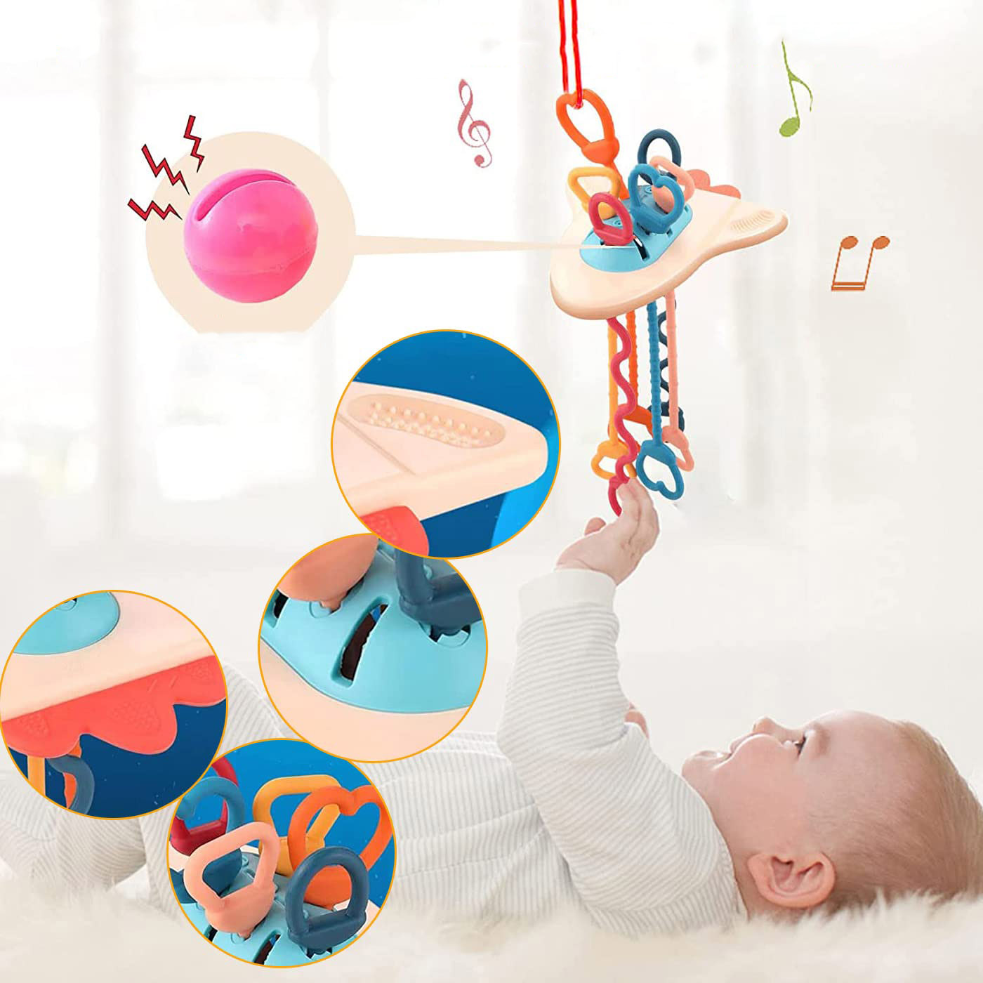 ZABAWKA SENSORYCZNA MONTESSORI BABY WCZESNA INTERAKTYWNA NAUKA BEZ BPA Marka bez marki