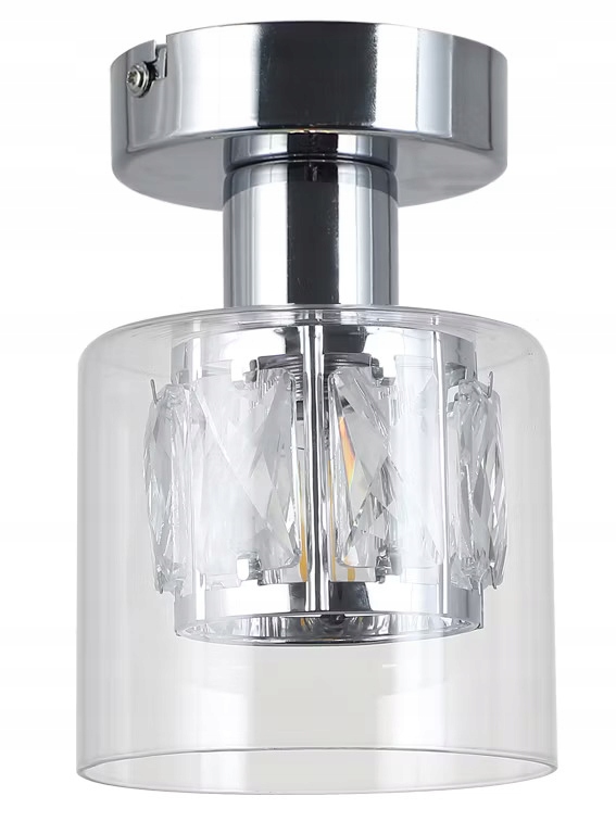Chromovaný stropní svítidlo ve tvaru zvonku s jedním světelným zdrojem Elmo E14