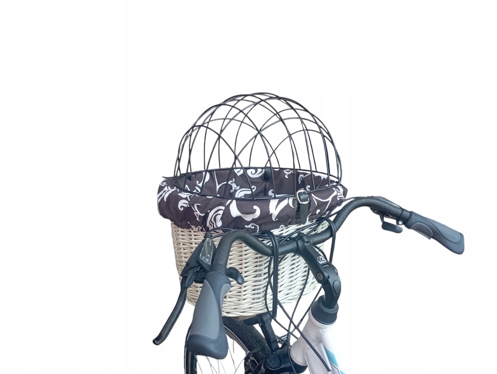 Kosz wiklinowy na rower dla Psa do 10kg Transporter wkład i poduszka