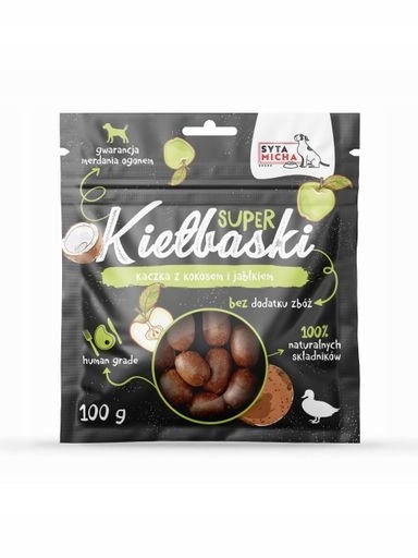 4 x Syta Micha klobásky pro psa s kachnou, kokosem a jablkem 100 g