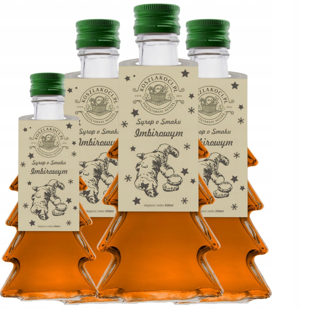 Zestawy Syropów Wyjątkowa Kompozycja Smaków Butelki Choinki x20