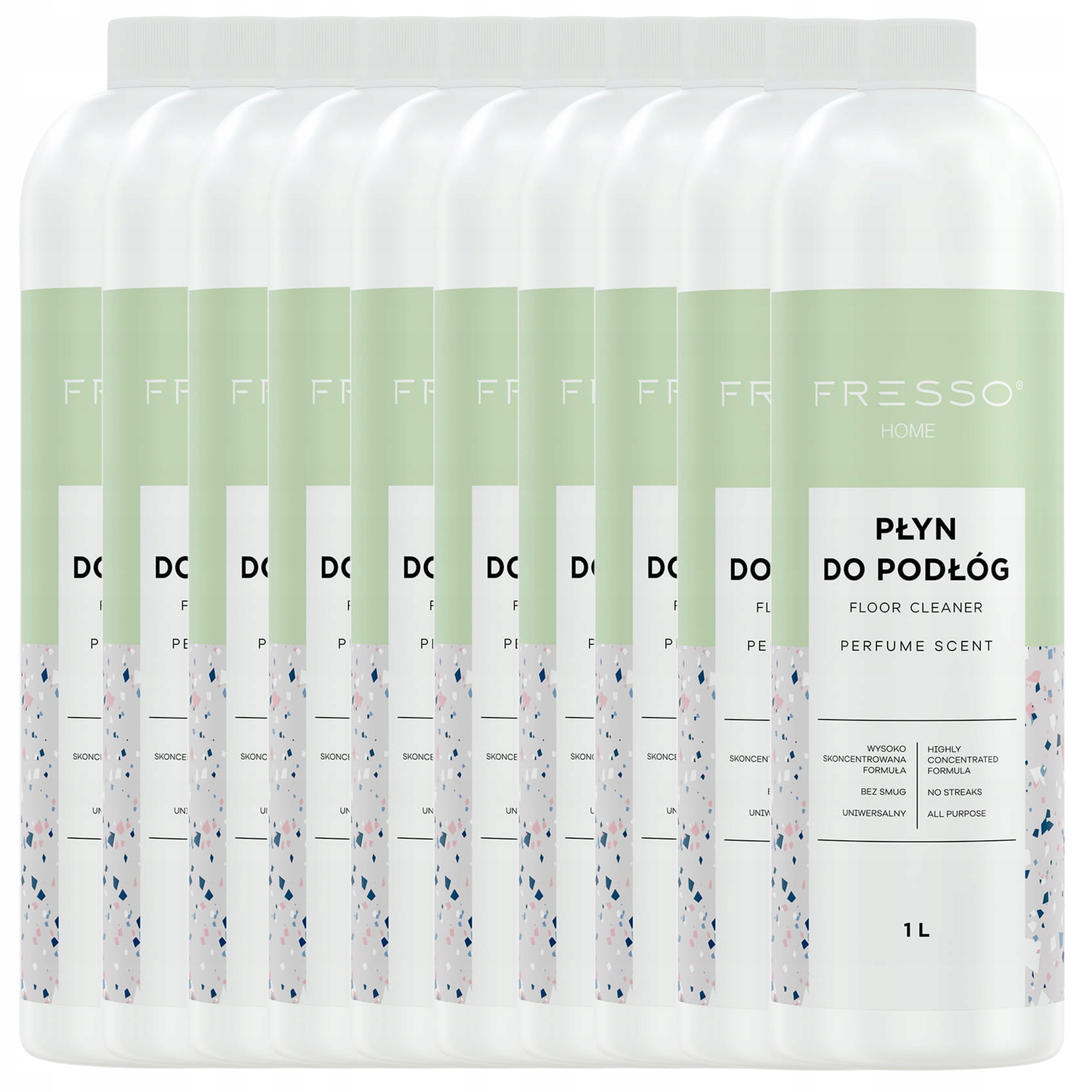 Levně Fresso Home Tekutý čistič podlah Výkonný bez šmouh Biologicky rozložitelný 1L x10