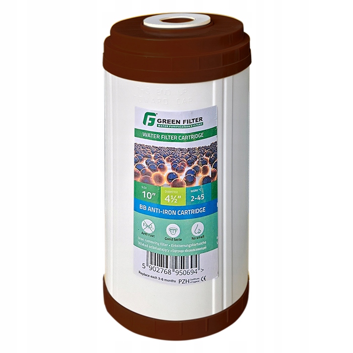 Wkład odżelaziający 10 cali Big Blue marki Green Filter.