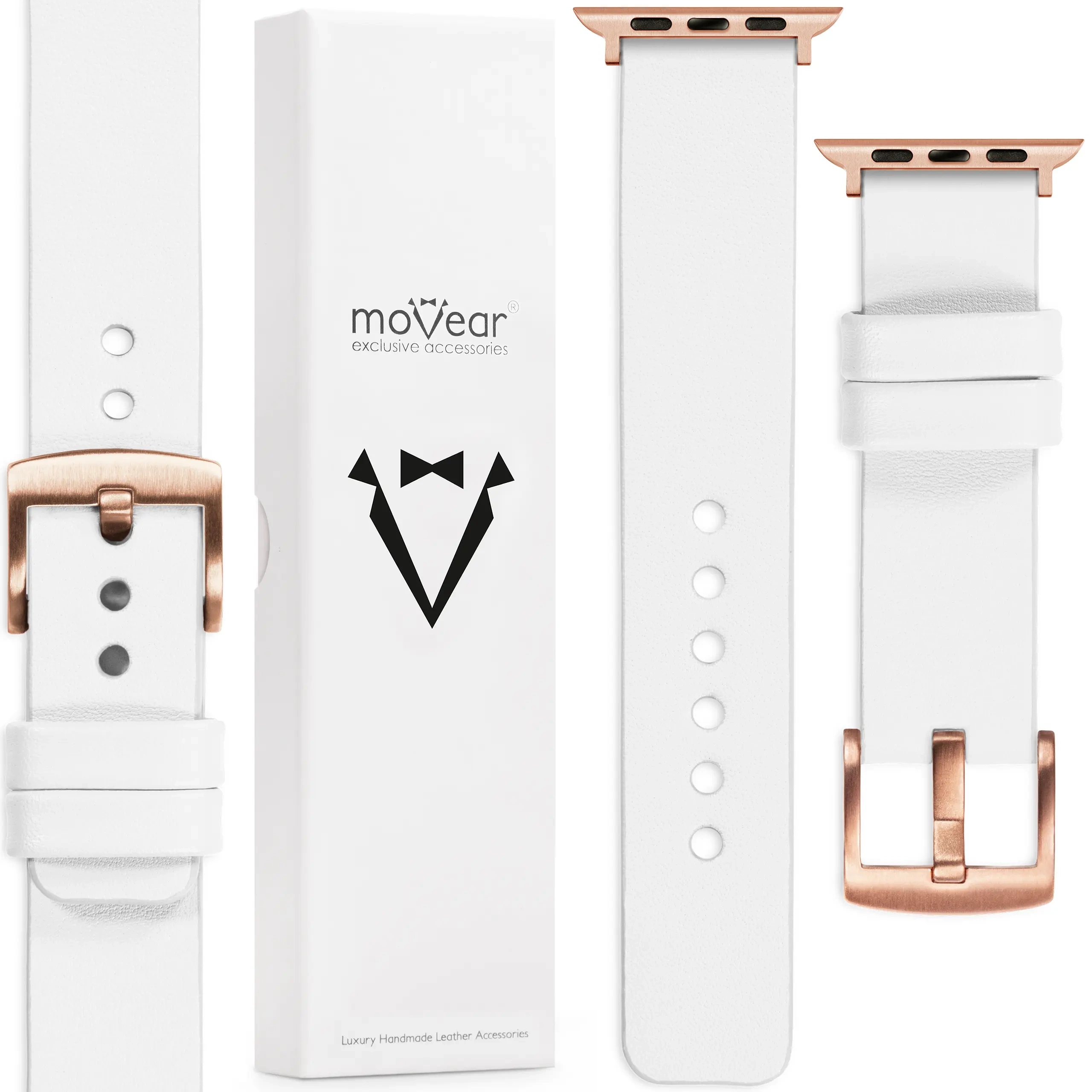 Pásek pro Apple Watch 10 9 8 7 6 5 Se 42-40 mm Ručně vyrobený Bílý